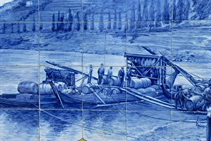 Azulejos Prints: Azulejos showing port barges