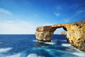 View Through Prints: The Azure Window natural arch, Dwerja Bay, Gozo Island, Malta, Mediterranean, Europe