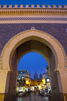 Bab Bou Jeloud Prints: Bab Boujeloud Gate (The Blue Gate), Fes, Morocco, North Africa