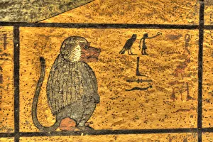Mural Painting Prints: Baboon, West Wall Mural, Tomb of Tutankhamun, KV62, Valley of the Kings