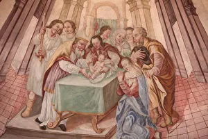 Baby Jesus in the synagogue, Our Lady of Assumption church, Cordon, Haute-Savoie, France