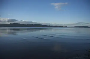 Ripple Prints: Baby waves on Colvos Passage. Kitsap Peninsula in distance. Vashon Island