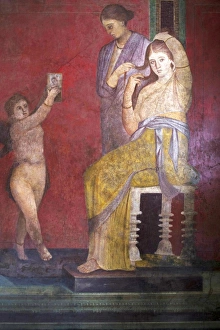 The Baccantis before the feast in the Triclinium in the Villa dei Misteri, Pompeii The Baccantis before the feast in the Triclinium in the Villa dei Misteri, Pompeii