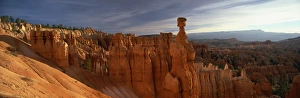 Images Dated 18th February 2008: Backlit hoodoos and Thors Hammer at sunrise