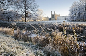Winter Time Prints: The Backs, Kings College Chapel in winter, Cambridge, Cambridgeshire