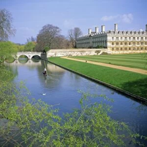 Lawn Collection: The Backs, River Cam, Clare College, Cambridge, Cambridgeshire, England, UK