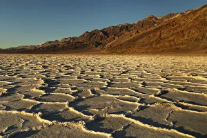 Salt Flat Prints: Badwater Basin at sunset, Death Valley National Park, California