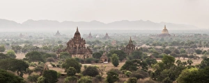 Burmese Prints: Bagan (Pagan) Buddhist Temples and Ancient City, Myanmar (Burma), Asia