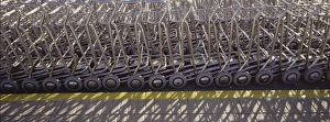 Images Dated 6th November 2009: Baggage trolleys, Ibiza Airport, Spain, Europe