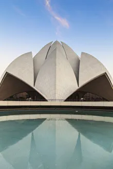 Bahai House of Worship known as the The Lotus Temple, New Delhi, Delhi, India, Asia