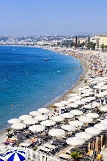 Curved Prints: Baie des Anges and beach, Nice