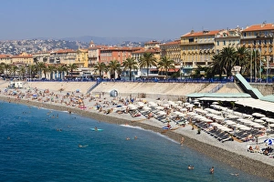 Baie des Anges and Promenade Anglais, Nice, Alpes Maritimes, Provence, Cote d Azur, French Riviera, France, Mediterranean, Europe