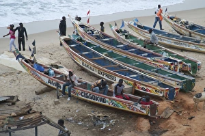 Stereotypical Prints: Bakau fish market, Bakau, near Banjul, Gambia, West Africa, Africa