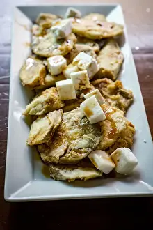 Baked Prints: Baked eggplant with cheese and palm honey (Berenjenas con Queso Y Miel De Palma)