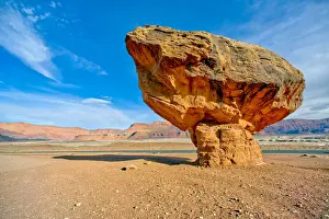 Balanced Rock Prints: Balanced boulder at the base of Vermilion Cliffs in Glen Canyon Recreation Area, Arizona