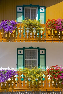 Stereotypically Italian Prints: Balconies and flowers, Pozza di Fassa