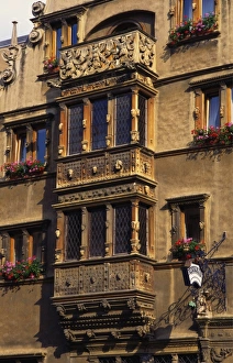 Window Box Prints: Balcony Windows at The House of Heads (1609), Colmar, Alsace, France