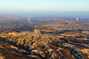 Hot Air Balloon Prints: Balloon flight over Goreme, UNESCO World Heritage Site, Goreme, Cappadocia, Anatolia
