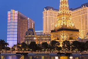 Nevada Prints: Ballys and Paris Casinos, Las Vegas, Nevada, United States of America, North America