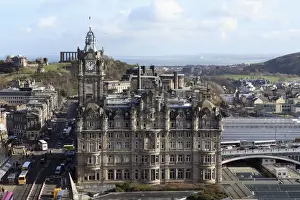 Princes Street Prints: The Balmoral Hotel stands next to Waverly Railway Station on Princes Street in Edinburgh