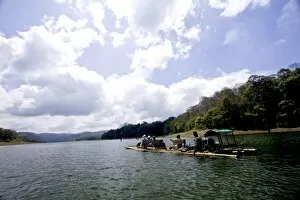 Bamboo rafting, Periyar Tiger Reserve, Thekkady, Kerala, India, Asia
