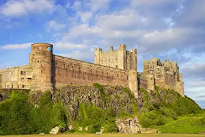 Northumberland Prints: Bamburgh Castle and Bamburgh Castle walls from Bamburgh Village