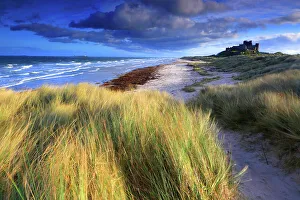Northumberland Prints: Bamburgh Castle and beach, Northumberland, England, United Kingdom, Europe