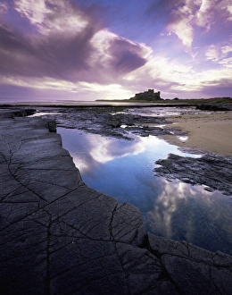 Head Land Prints: Bamburgh Castle at dawn, Northumberland, England, United Kingdom, Europe