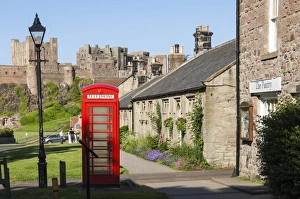 Castles Prints: Bamburgh Village and Castle, Northumberland, England, United Kingdom, Europe