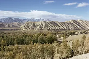 Eroded Prints: Bamiyan (Bamian) Valley and Koh-i-Baba (Kuh-e-Baba) mountain range, Afghanistan, Asia