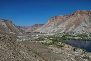 National Prints: Band-e-Amir National Park shows blue lake with mountains under clear sky in Afghanistan
