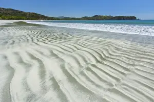 Nicoya Peninsula Prints: Bands of light sand grains sorted from heavier dark minerals in intertidal zone at Playa Carrillo