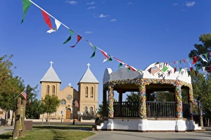 Bunting Prints: Bandstand in Old Mesilla village, Las Cruces, New Mexico, United States of America