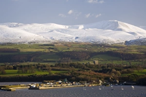 Bangor Port and Penrhyn Castle from across the Menai