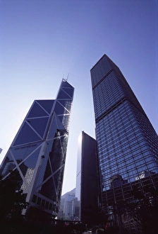 Financial Prints: Bank of China and Cheung Kong Center, Central, Hong Kong Island, Hong Kong, China, Asia
