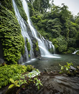 Bali Prints: Banyumala Twin Waterfalls, Wanagiri, Buleleng, Bali, Indonesia, Southeast Asia, Asia