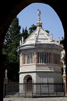 Bergamo Prints: Baptistery, Piazza Vecchia, Bergamo, Lombardy, Italy, Europe