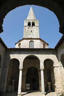Images Dated 13th May 2007: The Baptistry and campanile, Basilica of Euphrasius, UNESCO World Heritage Site, Porec, Istria