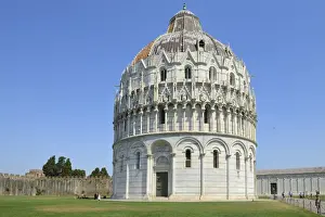 Bell Tower Prints: Baptistry of St. John, Piazza del Duomo (Cathedral Square), Campo dei Miracoli, UNESCO