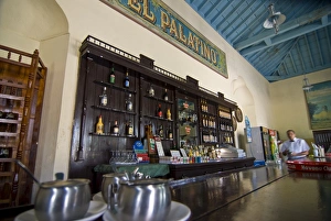 Bars Prints: Bar of colonial restaurant, Cienfuegos, Cuba, West Indies, Caribbean, Central America