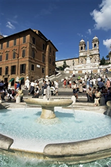 Spanish Steps Prints: Barcaccia fountain