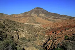 Foreground Prints: Bare moon-like arid landscape in mountains between Pajara and La Pared