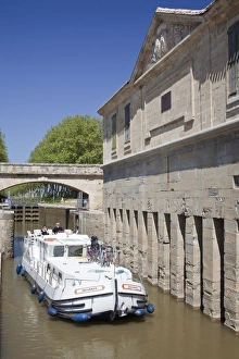 Water Ways Prints: A barge on the Canal du Midi, UNESCO World Heritage Site