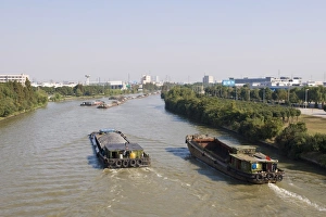 Barge Prints: Barges on the Grand Canal, Suzhou, Jiangsu, China