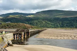 Connection Prints: Barmouth Bridge (Viaduct), largely wooden construction, on Cambrian Coast Railway