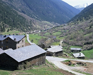 Barns and farms, constructed with local building materials, La Massana, Andorra, Europe