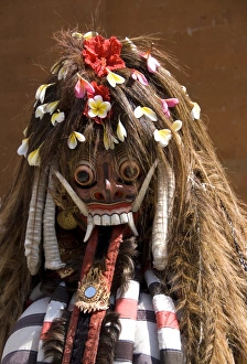 Disguise Prints: Barong dancer, Batubulan village, Bali, Indonesia, Southeast Asia, Asia
