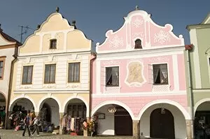 Baroque buildings at Zachariase z Hradce Square, Telc, Jihlava Region, Czech Republic