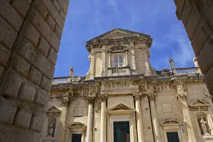 Assumption Of The Virgin Prints: Baroque Cathedral of the Assumption of the Virgin in the old town of Dubrovnik