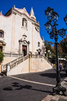 Taormina Prints: Baroque Church of St. Joseph in Piazza IX Aprile on Corso Umberto